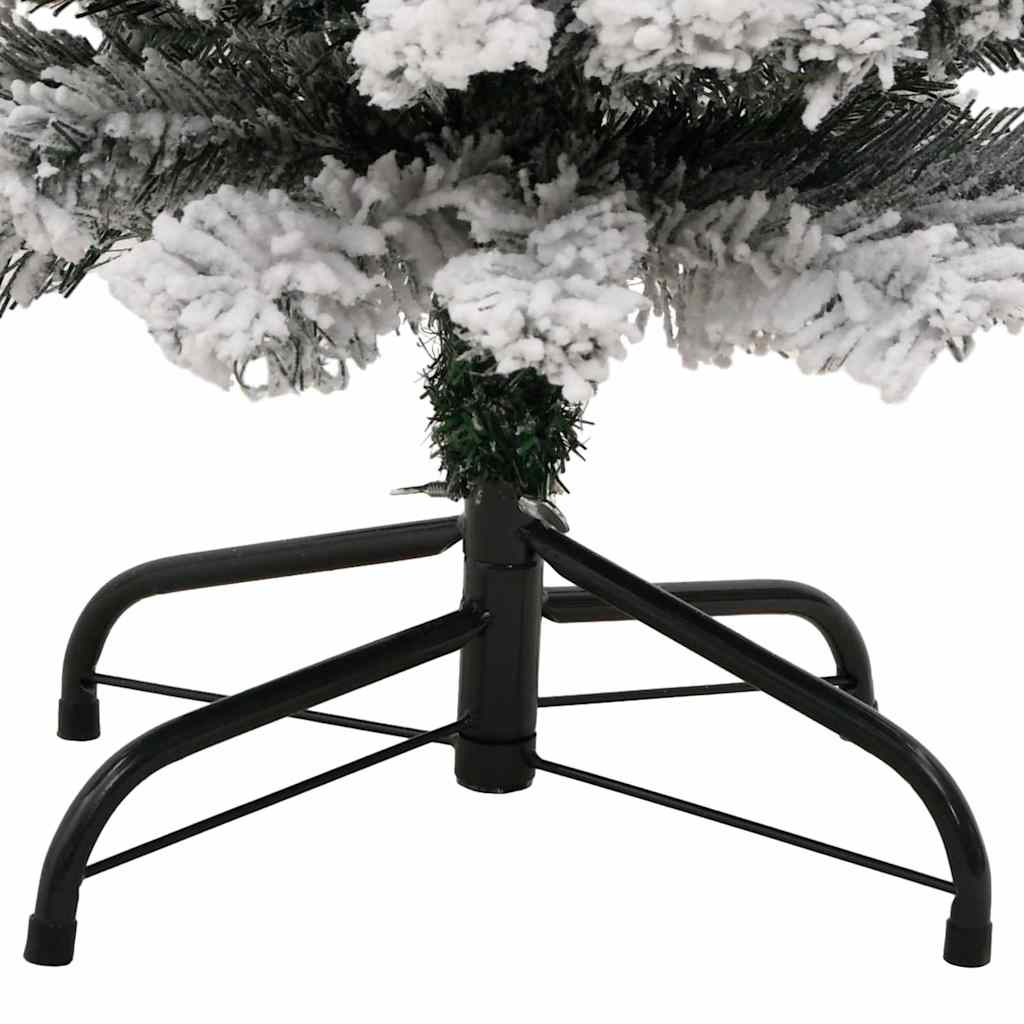 smalt kunstigt juletræ med sne 120 cm PVC grøn
