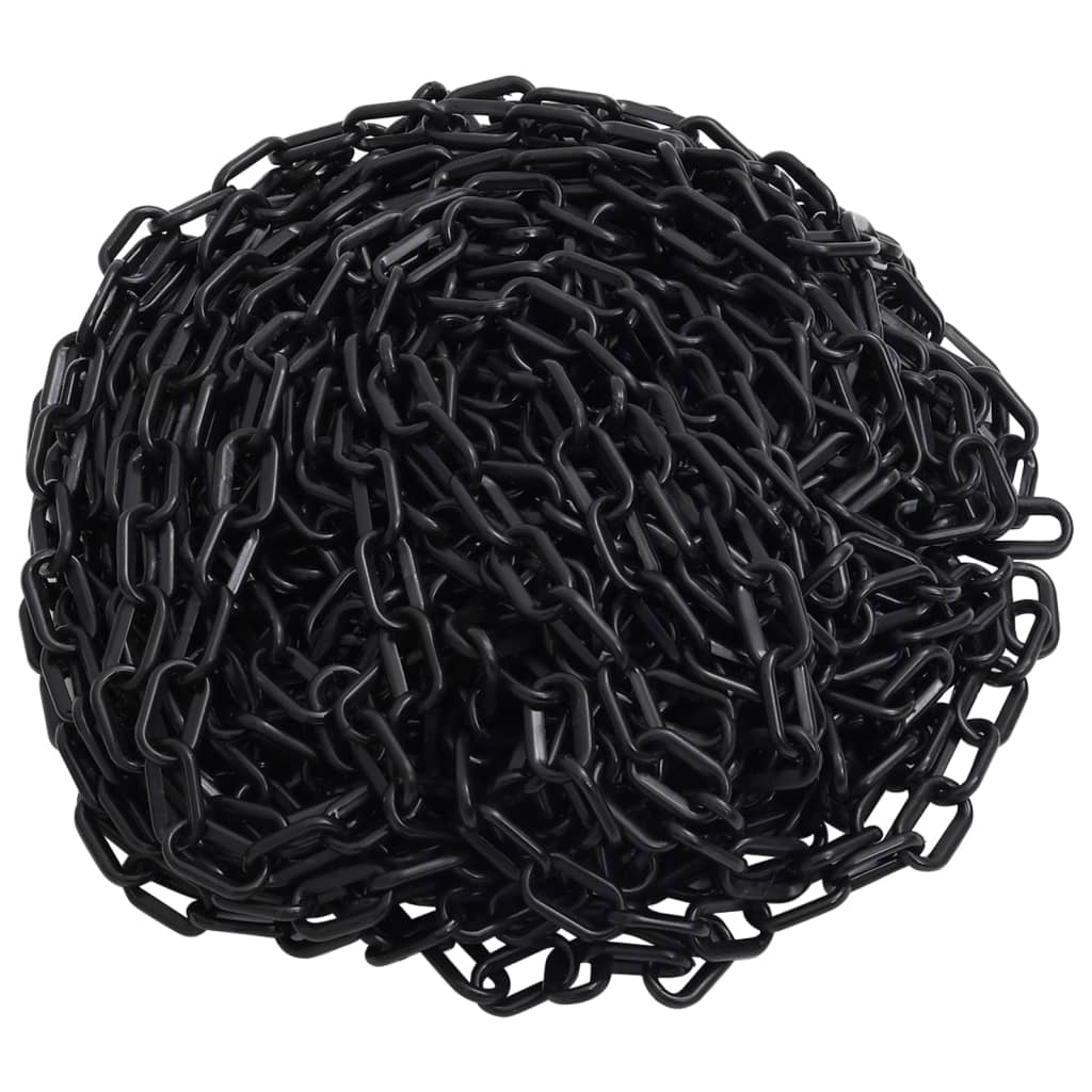 advarselskæde 30 m Ø4 mm plastik sort