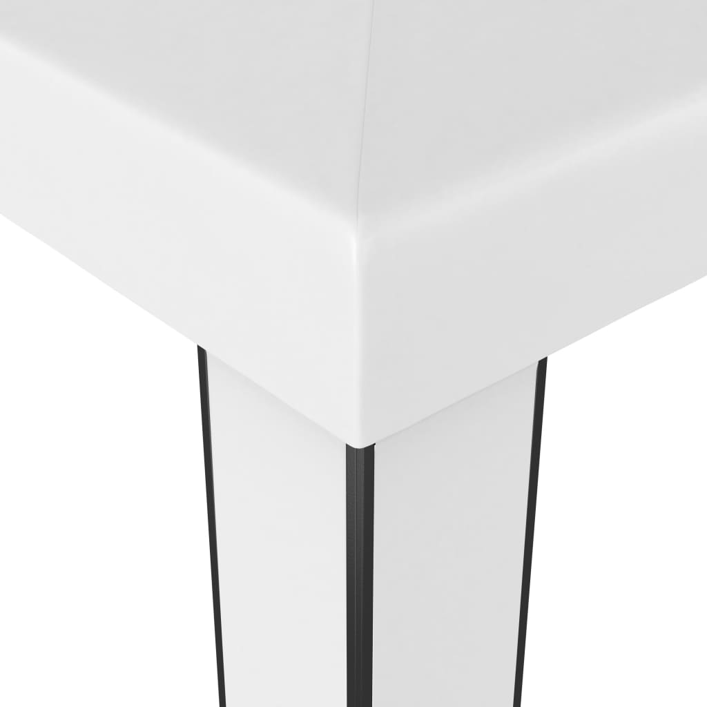 pavillon med dobbelt tag og LED-lyskæder 3x3 m hvid