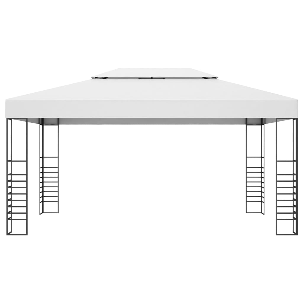 pavillon med LED-lyskæder 4x3x2,7 m hvid