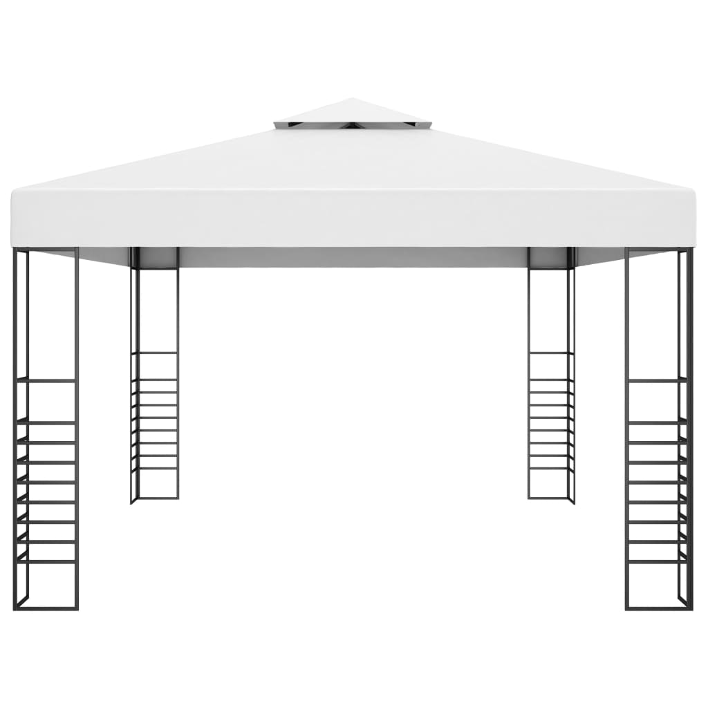 pavillon med LED-lyskæder 4x3x2,7 m hvid