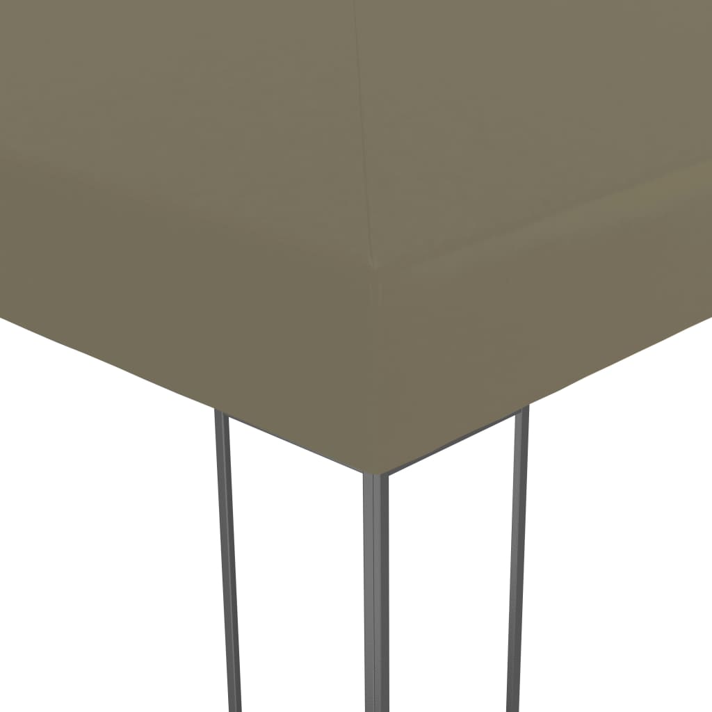 pavillon med LED-lyskæder 3x3 m gråbrun