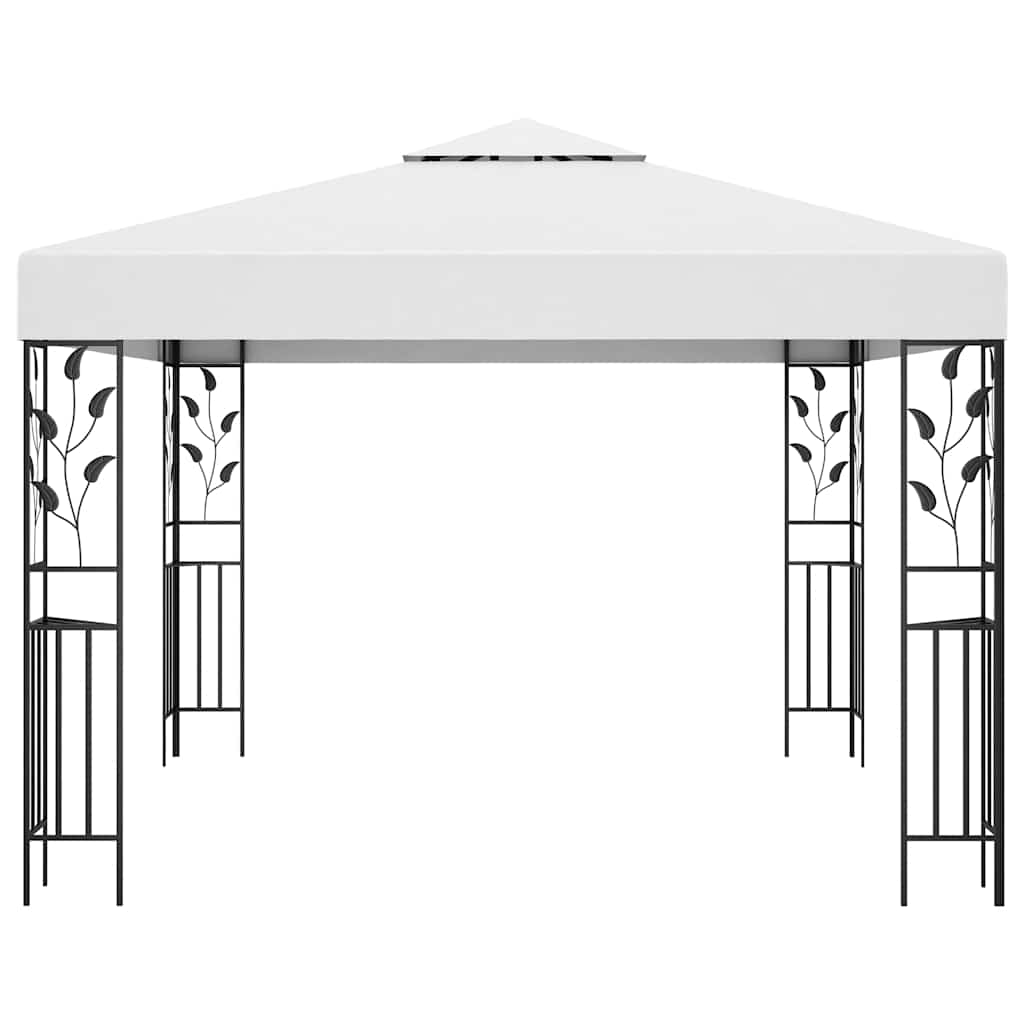 pavillon med LED-lyskæder 3x3 m hvid