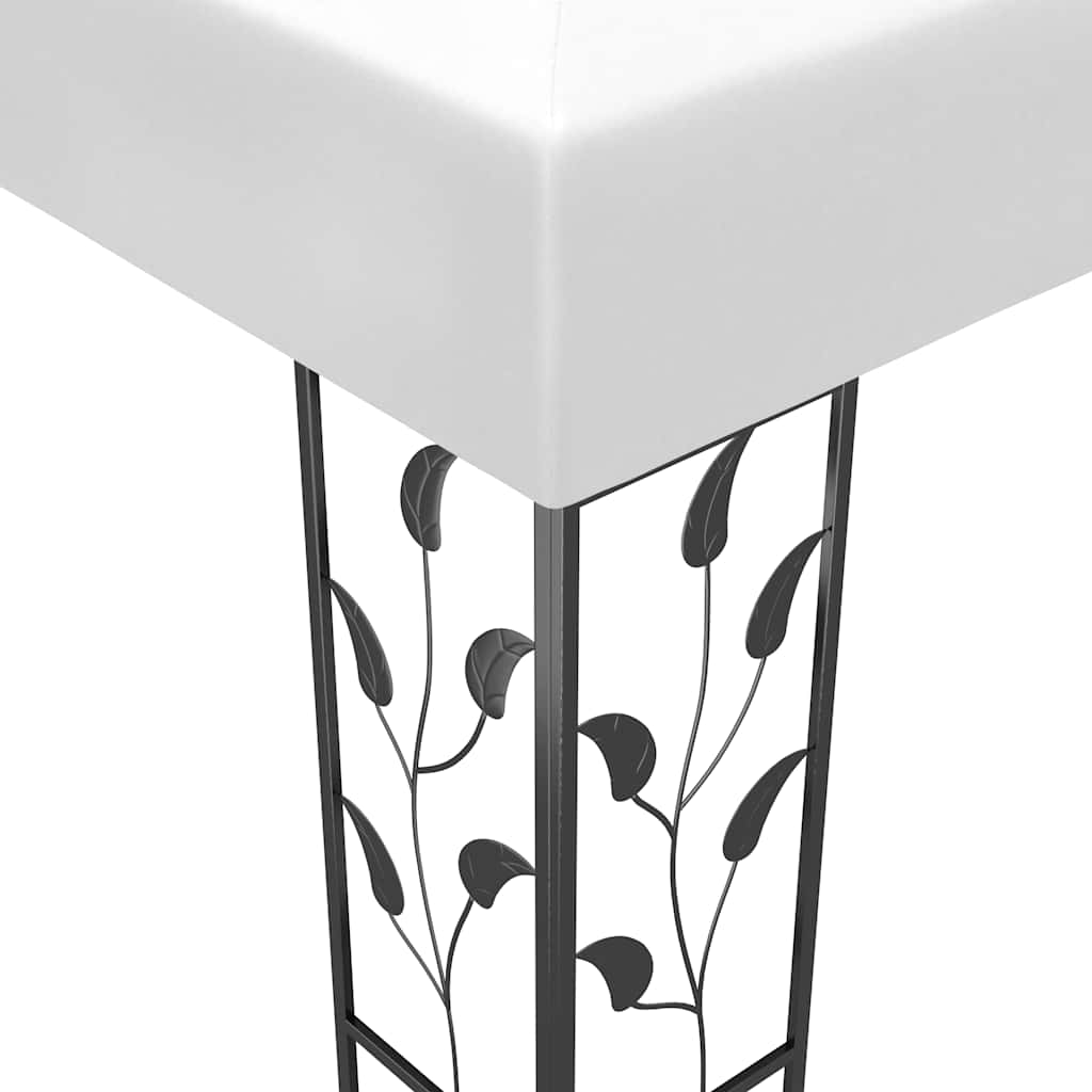 pavillon med LED-lyskæder 3x3 m hvid