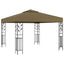 pavillon med LED-lyskæder 3x3 m gråbrun