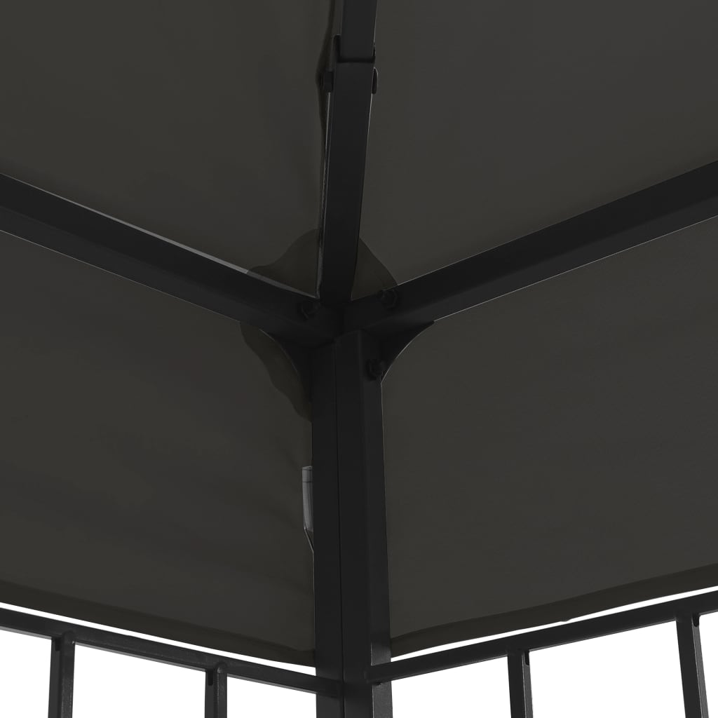 pavillon med LED-lyskæder 3x3 m antracitgrå