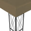 pavillon med LED-lyskæder 3x4 m stof gråbrun