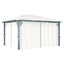 pavillon med gardin + LED-lyskæder 400x300 cm aluminium creme