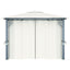 pavillon med gardin + LED-lyskæder 400x300 cm aluminium creme
