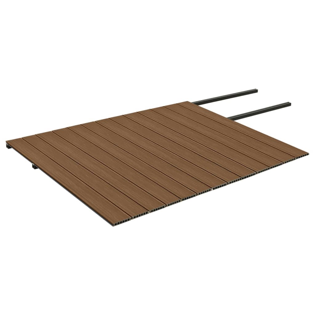 terrassebrædder med tilbehør WPC 26 m² 2,2 m brun og grå