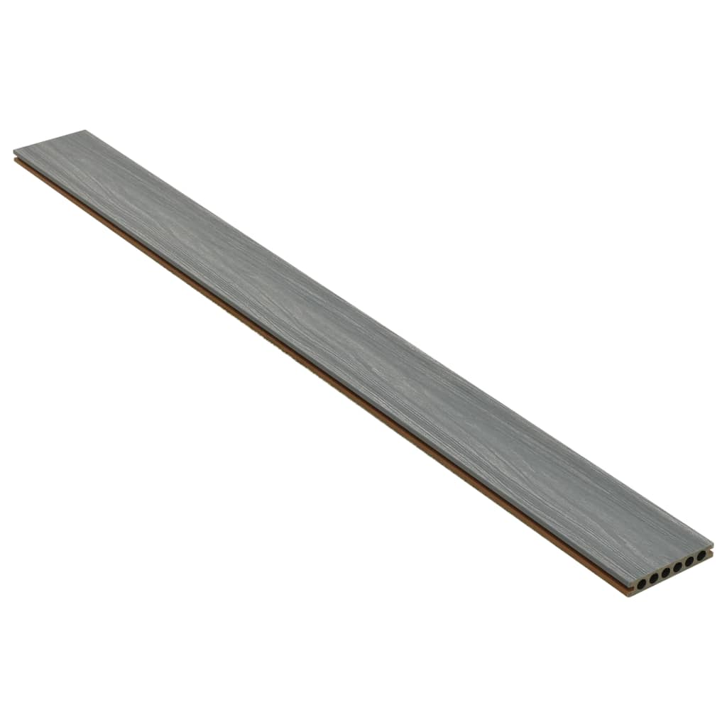 terrassebrædder med tilbehør WPC 30 m² 2,2 m brun og grå