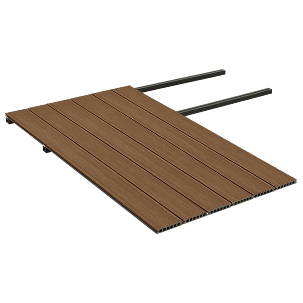 terrassebrædder med tilbehør WPC 15 m² 4 m brun og grå