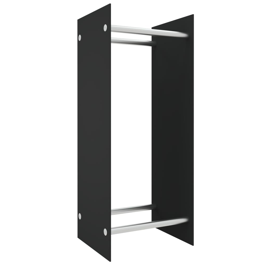 brændestativ 40x35x100 cm hærdet glas sort