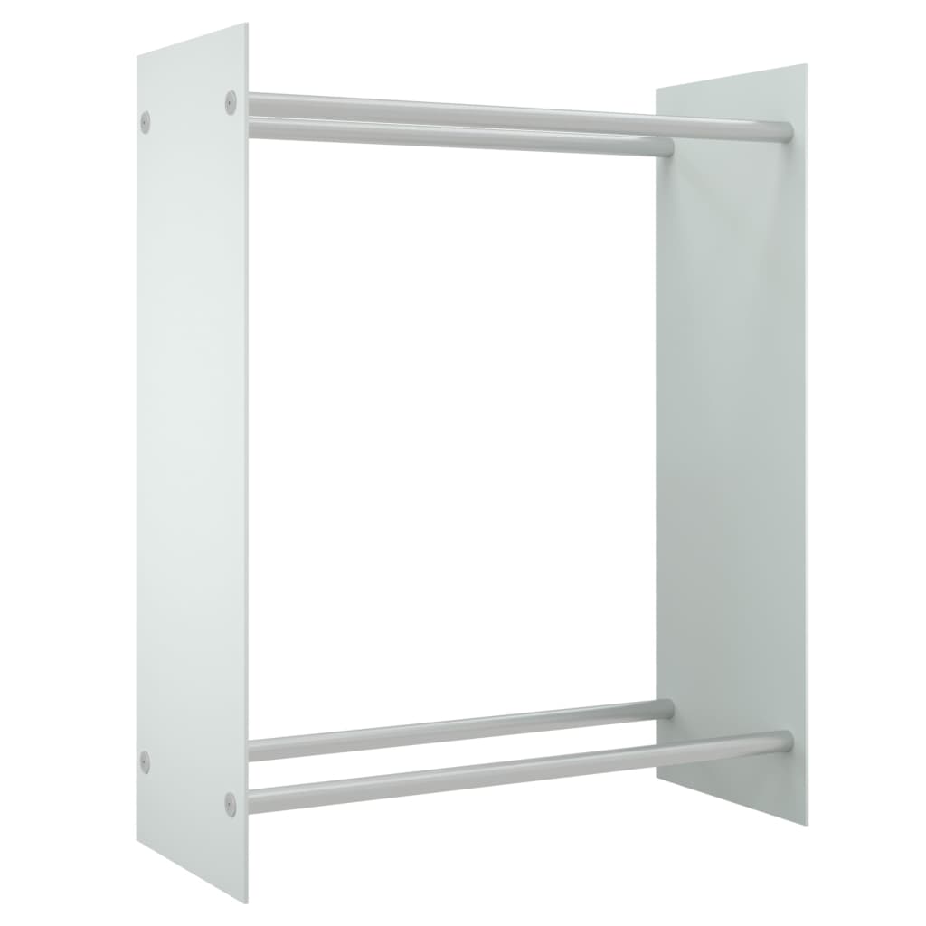 brændestativ 80x35x100 cm hærdet glas hvid