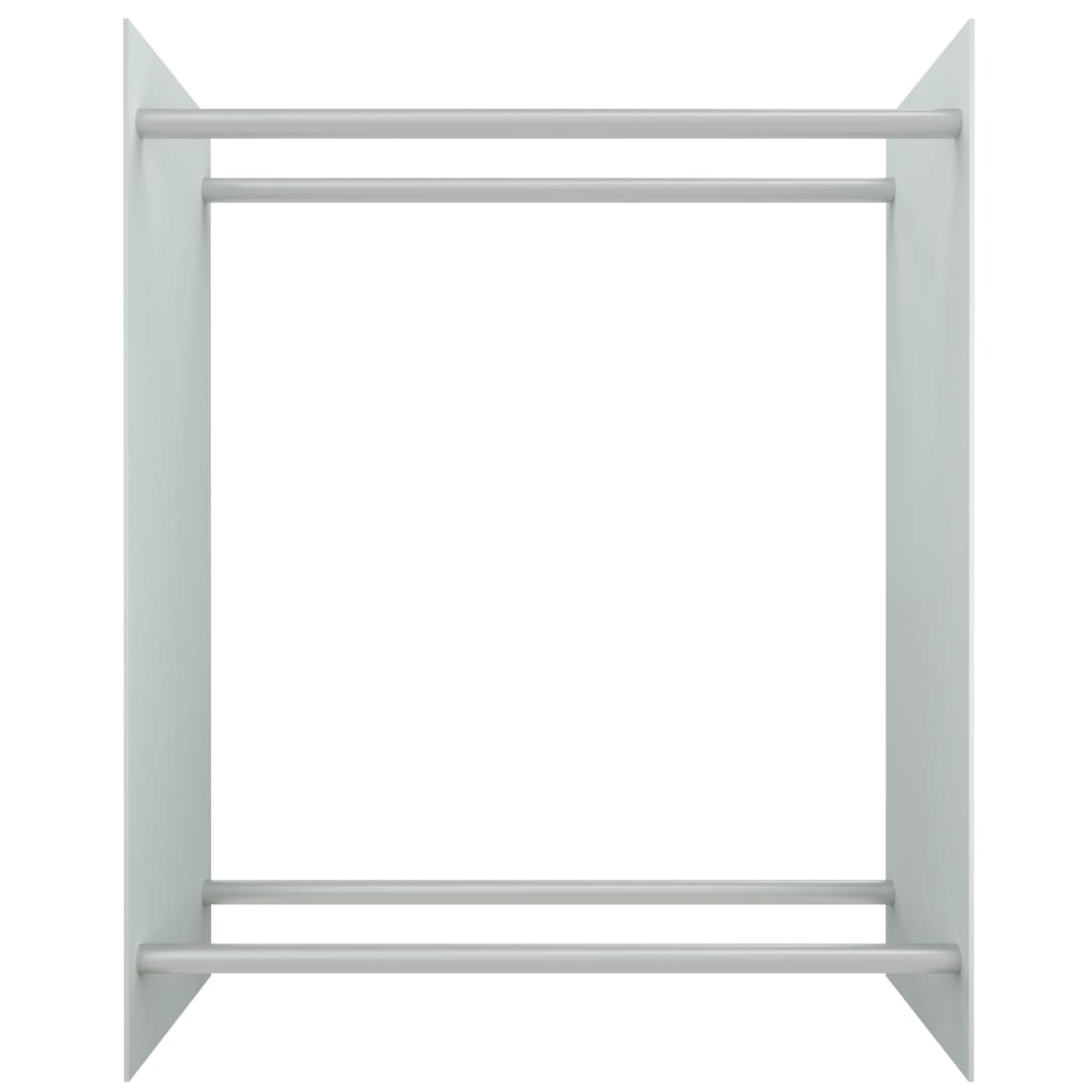 brændestativ 80x35x100 cm hærdet glas hvid