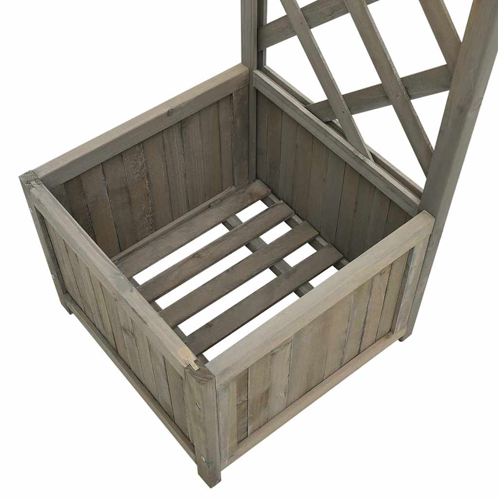 havepergola med plantekasse massivt fyrretræ grå