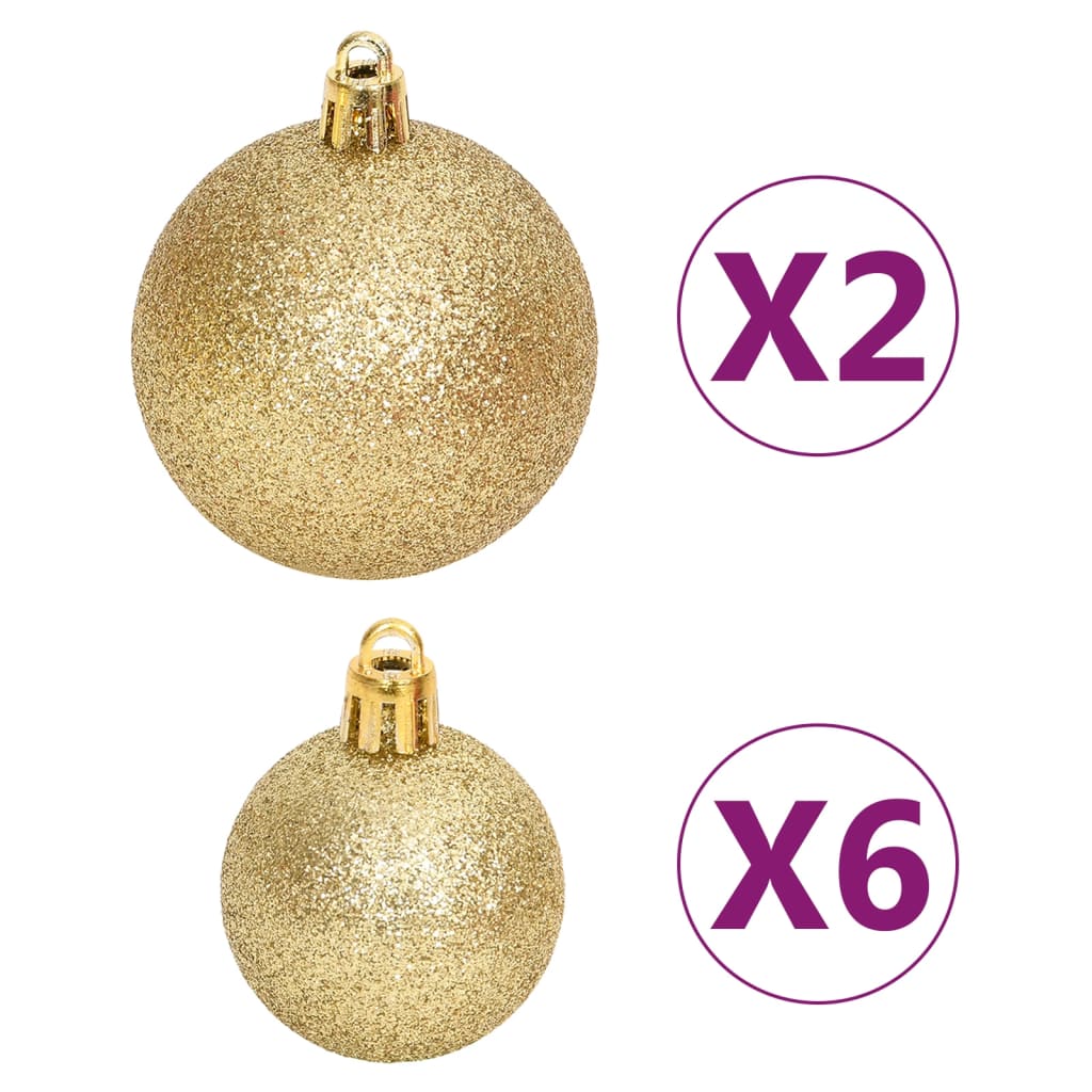 julekugler 108 dele guldfarvet og rød