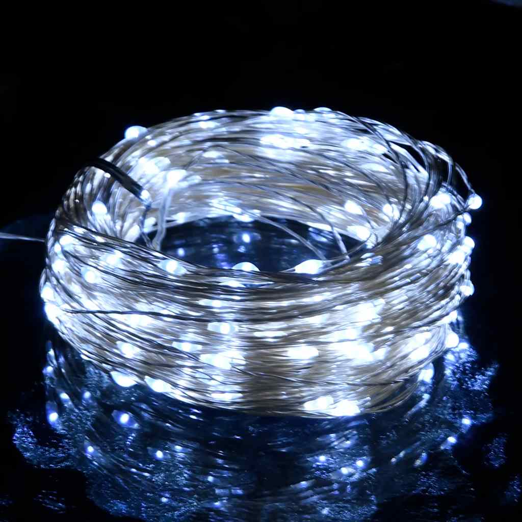 LED-lyskæde med 300 LED'er 30 m koldt hvidt lys