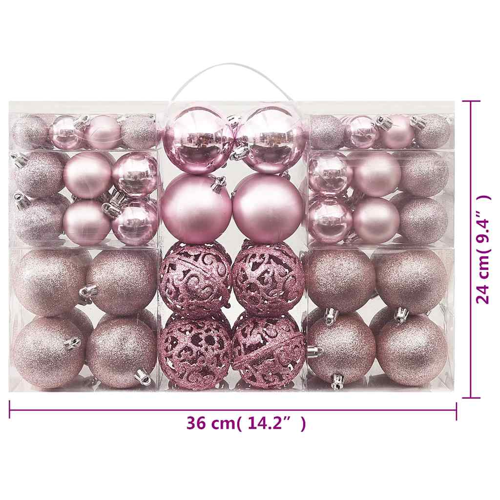 julekuglesæt 100 stk. pink