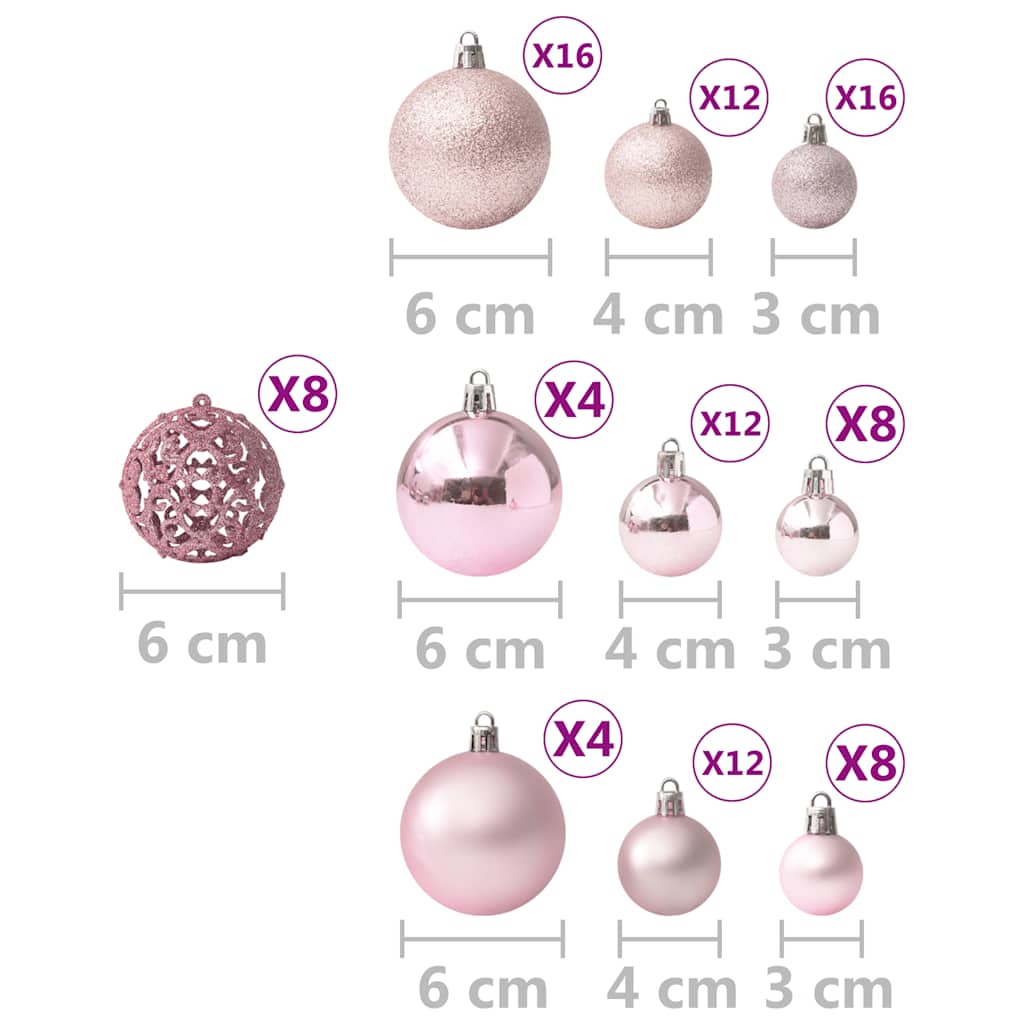 julekuglesæt 100 stk. pink