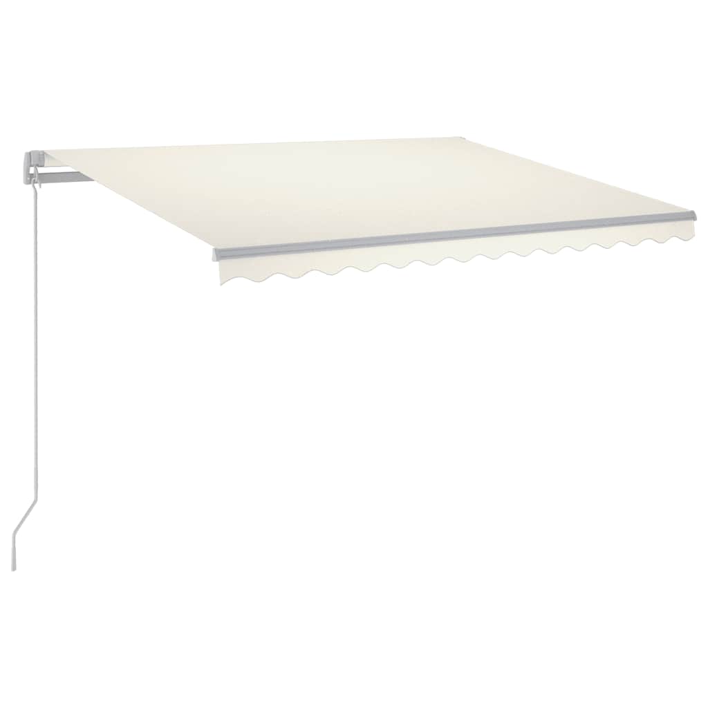 markise m. LED-lys 300x250 cm manuel betjening cremefarvet