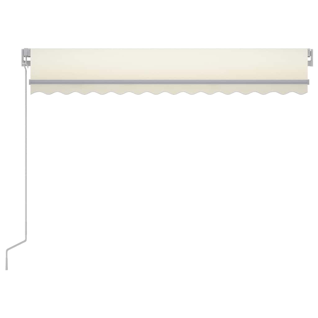 markise m. LED-lys 300x250 cm manuel betjening cremefarvet
