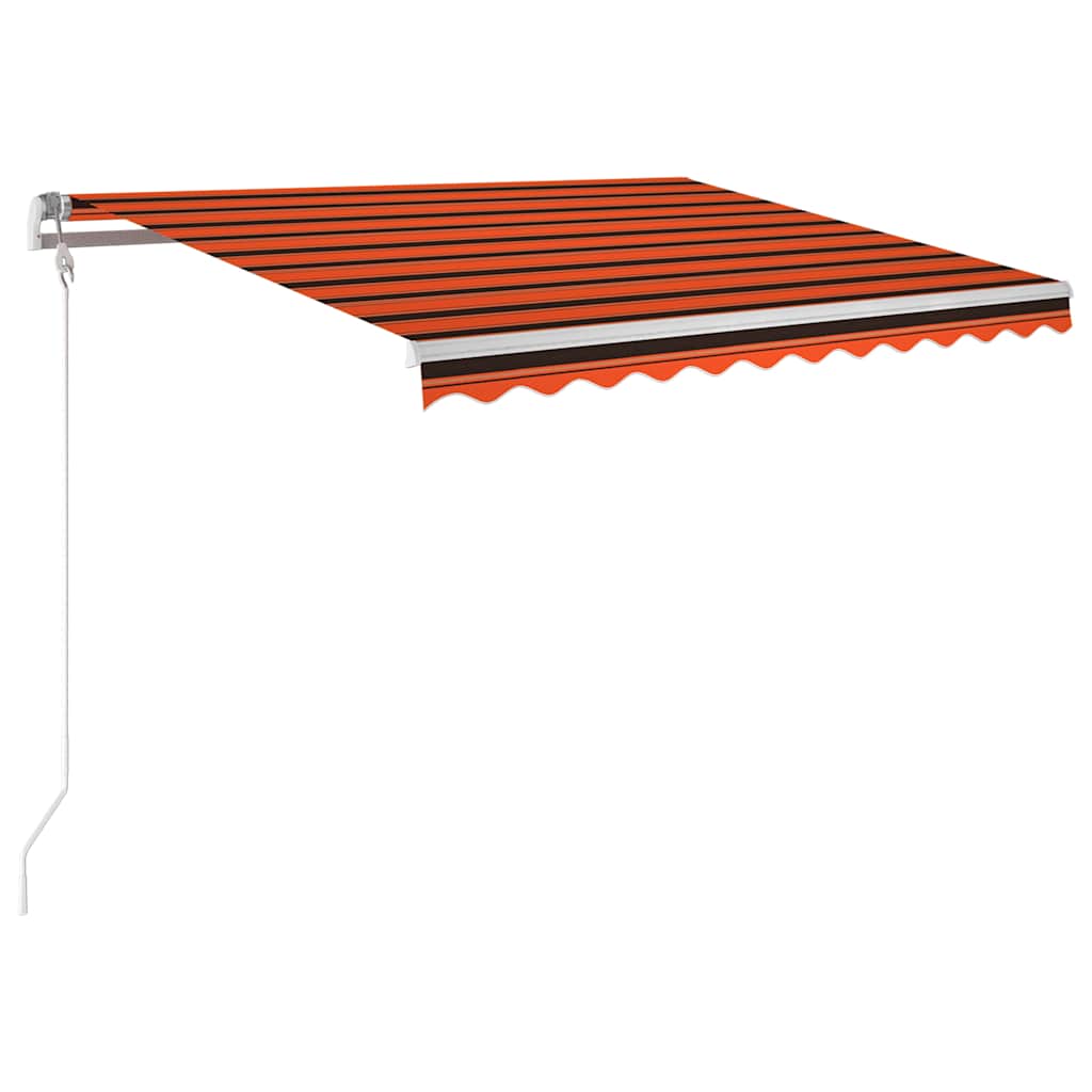markise m. LED + vindsensor 300x250 cm automatisk orange/brun