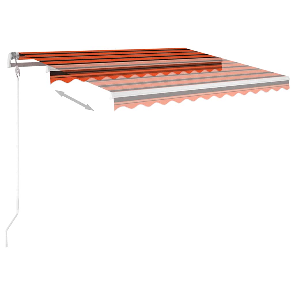 markise m. LED + vindsensor 300x250 cm automatisk orange/brun