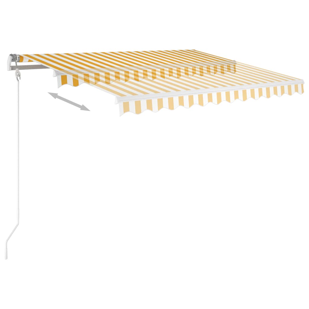 markise 350x250 cm manuel betjening gul og hvid