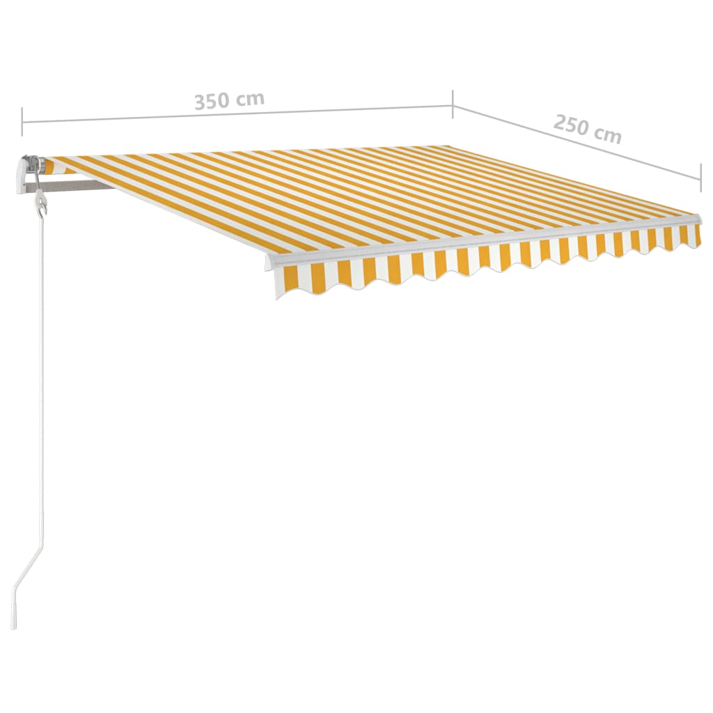 markise 350x250 cm manuel betjening gul og hvid
