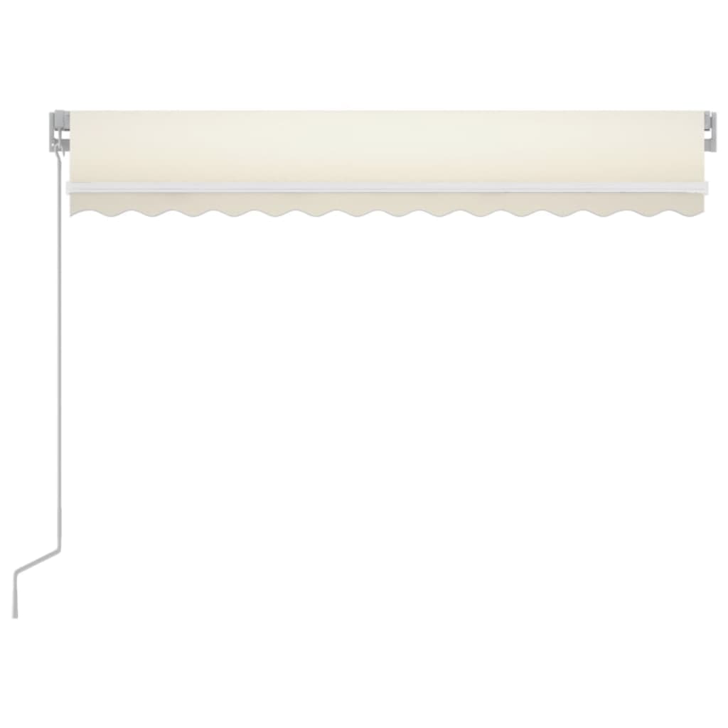 markise m. LED 350x250 cm manuel betjening cremefarvet