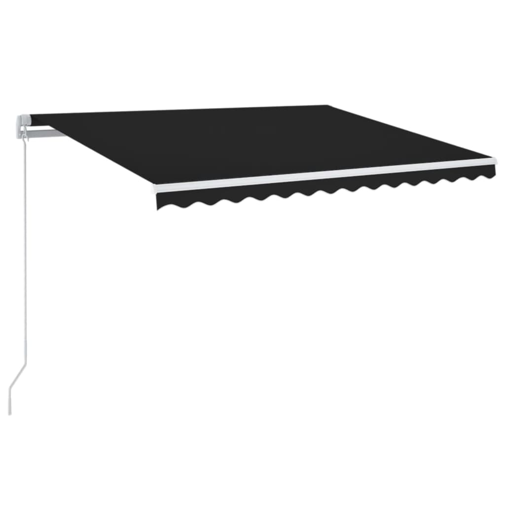 markise m. LED-lys 350x250 cm manuel betjening antracitgrå