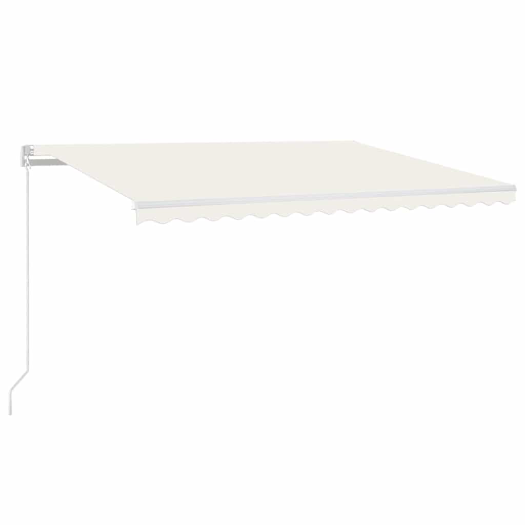 markise m. LED-lys 400x300 cm manuel betjening cremefarvet