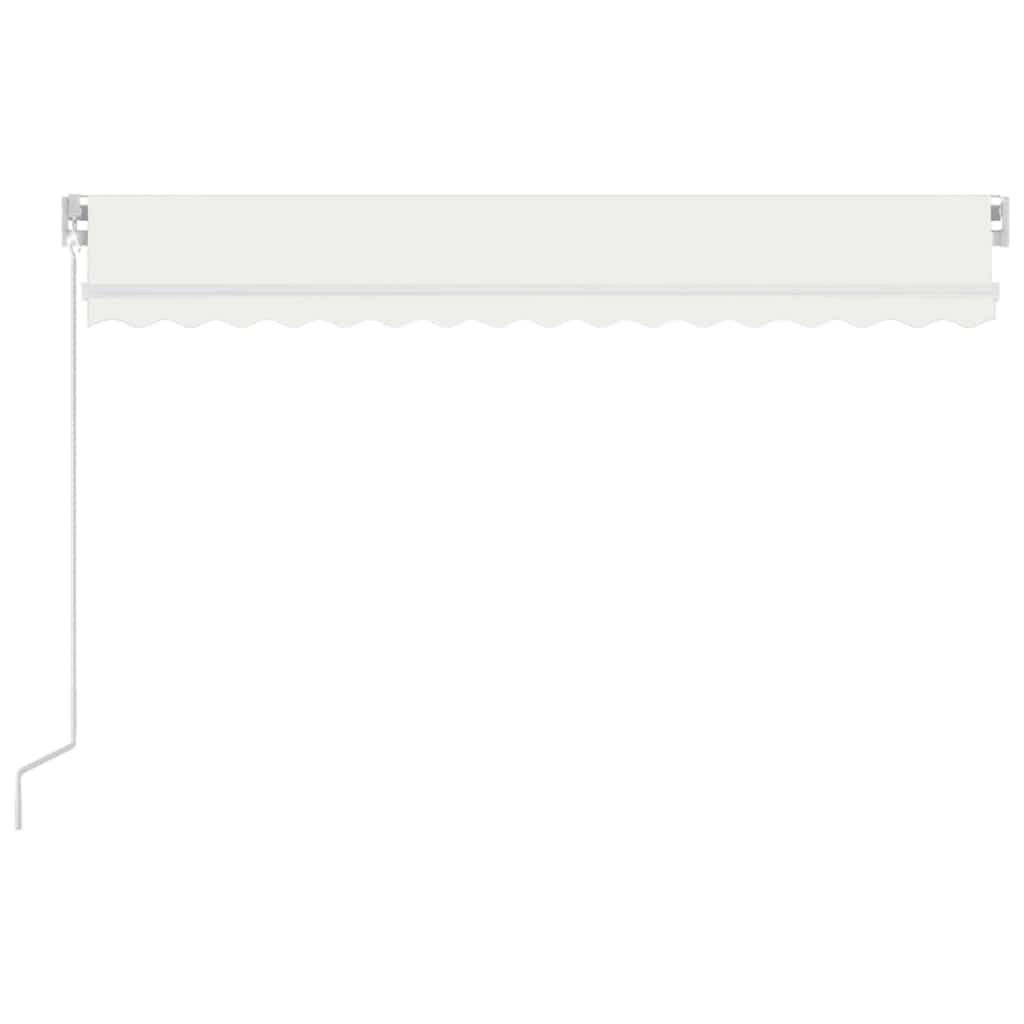 markise m. LED-lys 400x300 cm manuel betjening cremefarvet