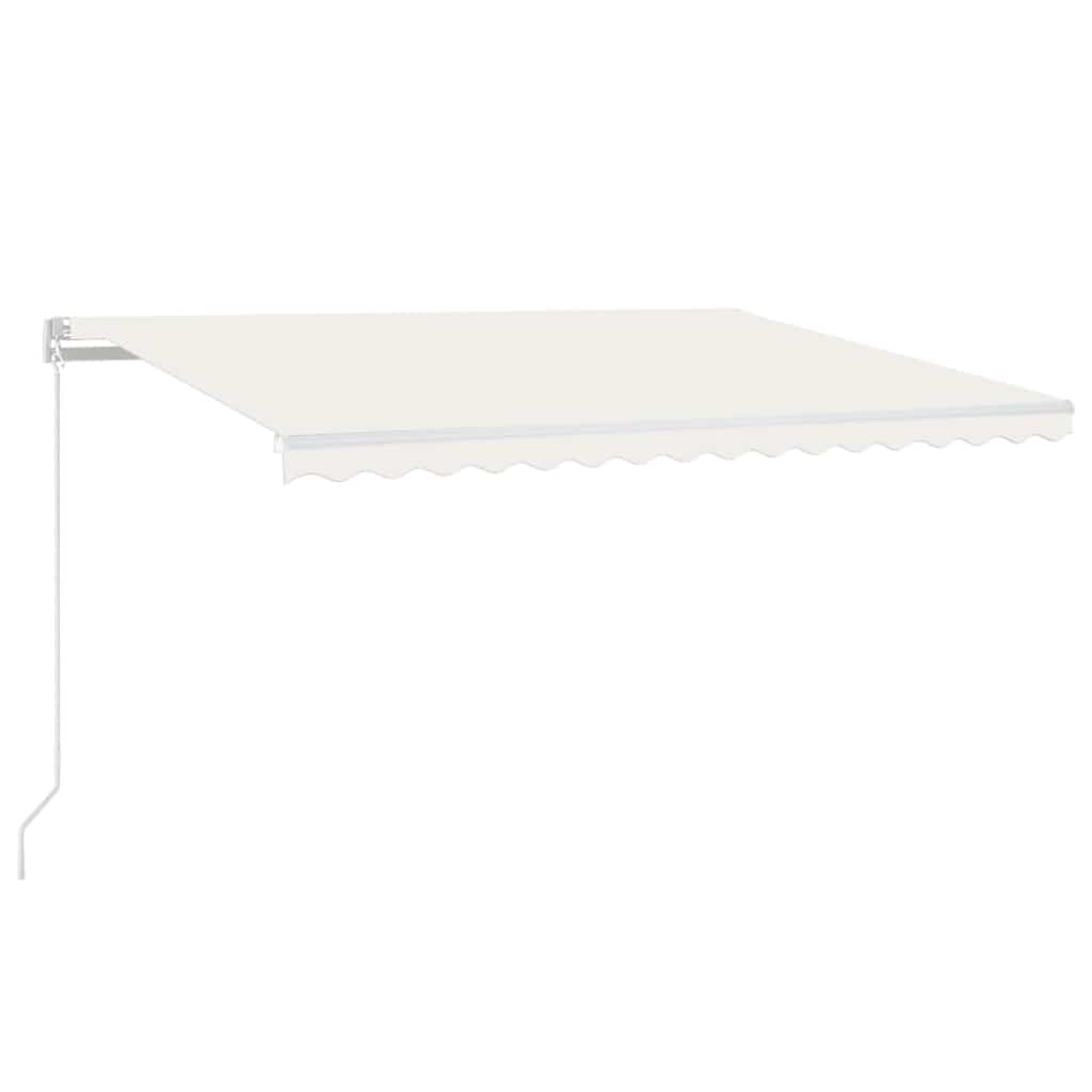 markise m. LED + vindsensor 450x300 cm automatisk cremefarvet
