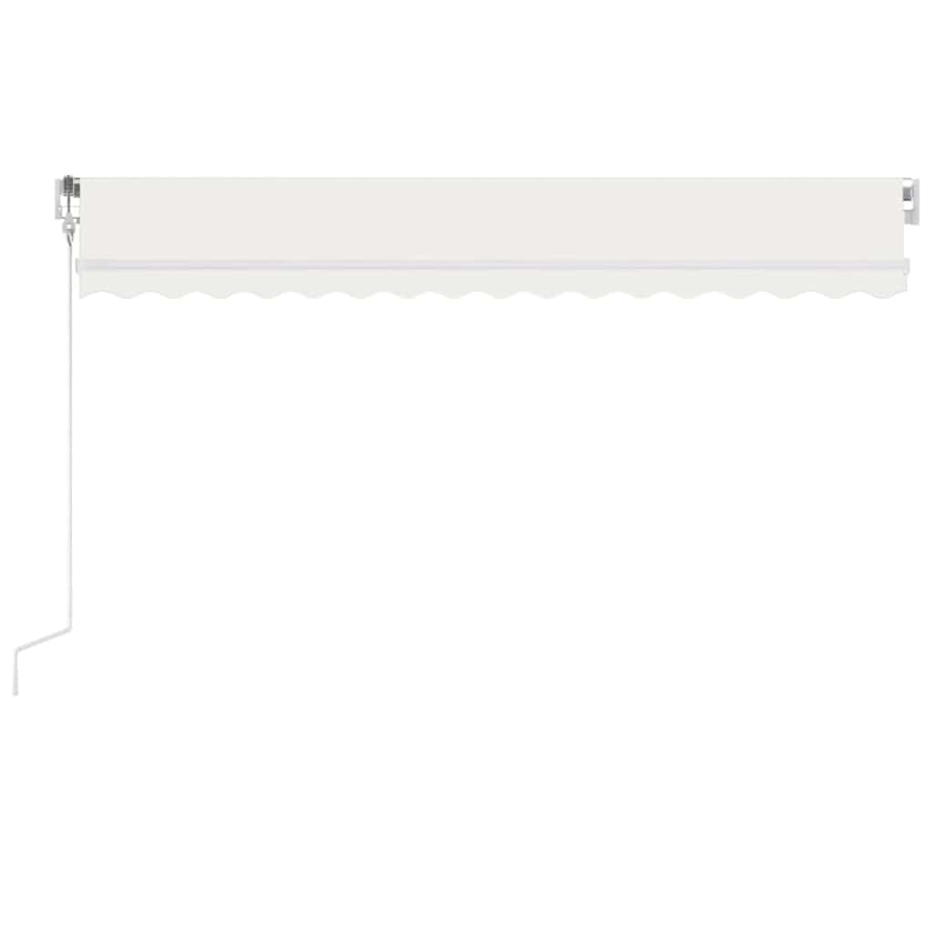 markise m. LED + vindsensor 450x300 cm automatisk cremefarvet