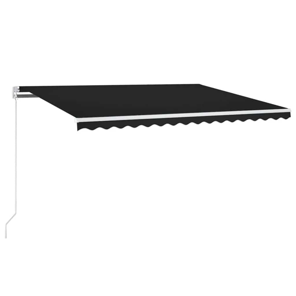 markise m. LED + vindsensor 450x300 cm automatisk antracitgrå