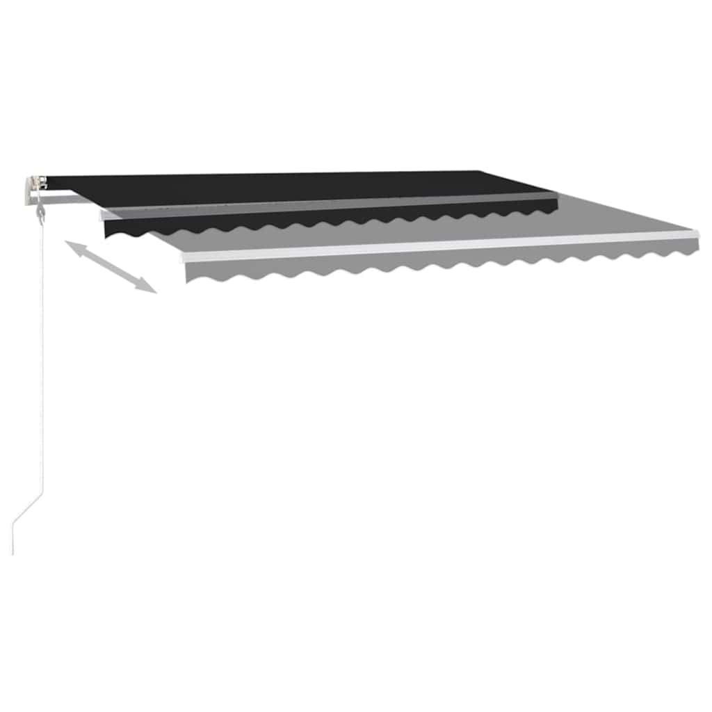 markise m. LED + vindsensor 450x300 cm automatisk antracitgrå