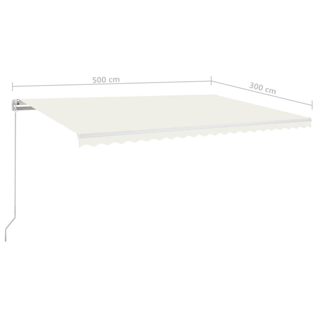 markise 500x300 cm manuel betjening cremefarvet