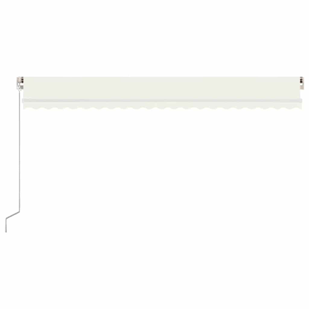 markise m. LED-lys 500x300 cm manuel betjening cremefarvet