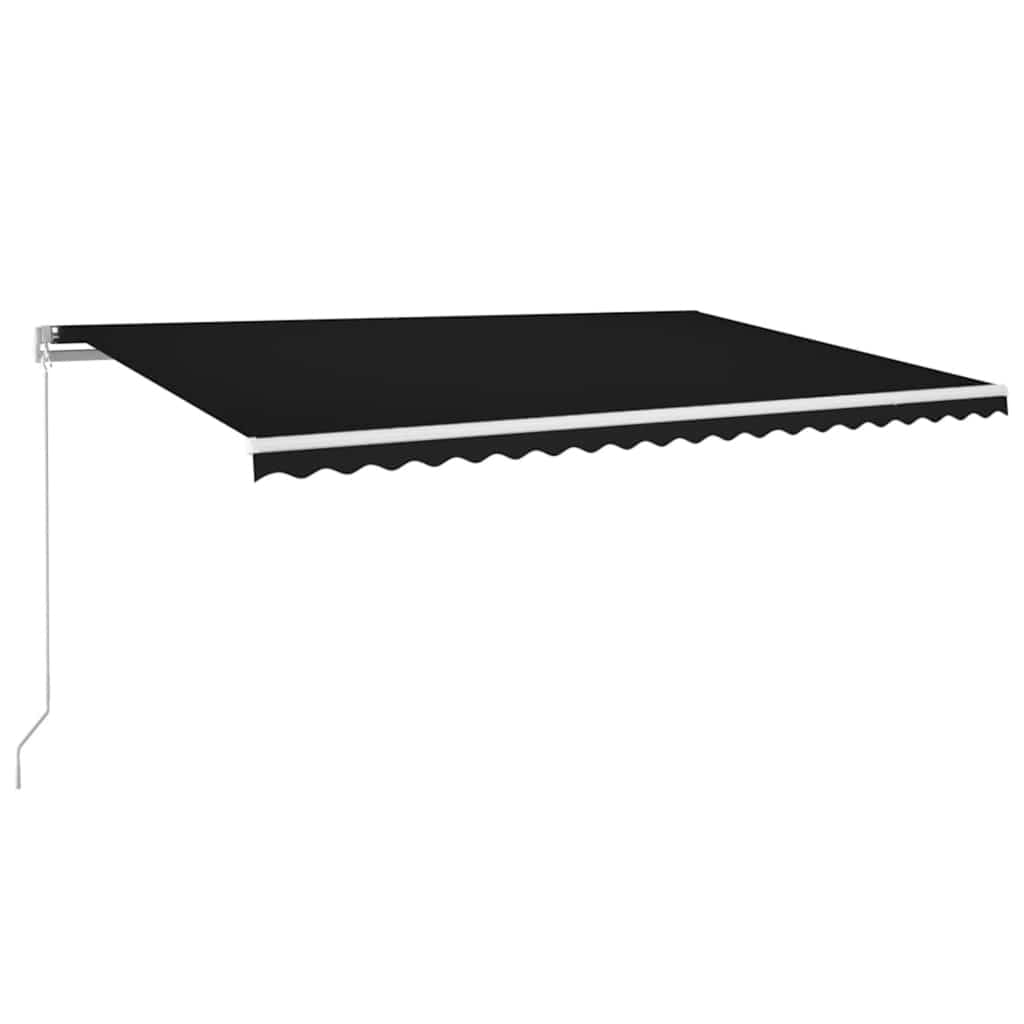 markise m. LED-lys 500x300 cm manuel betjening antracitgrå