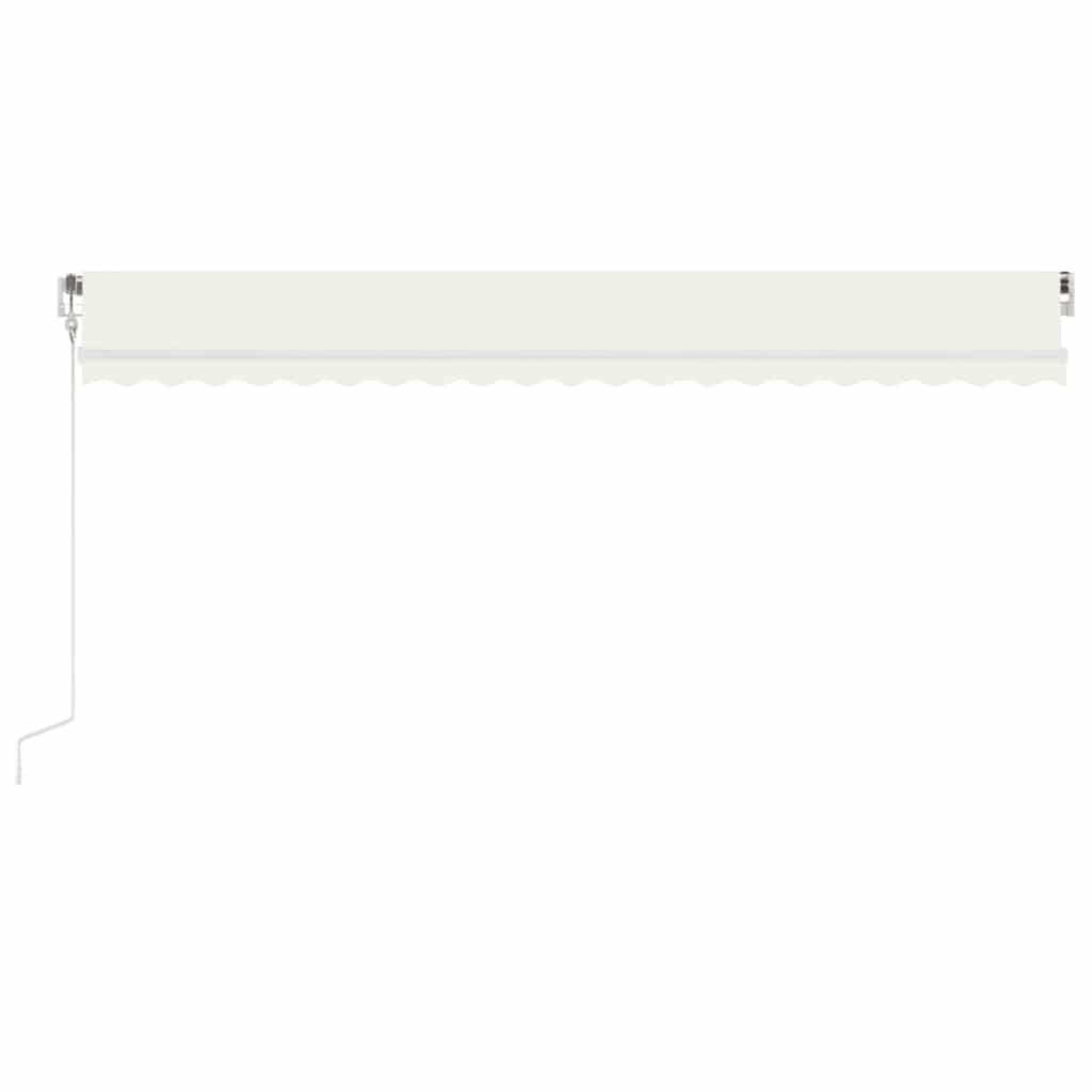 markise m. LED + vindsensor 500x300 cm automatisk cremefarvet