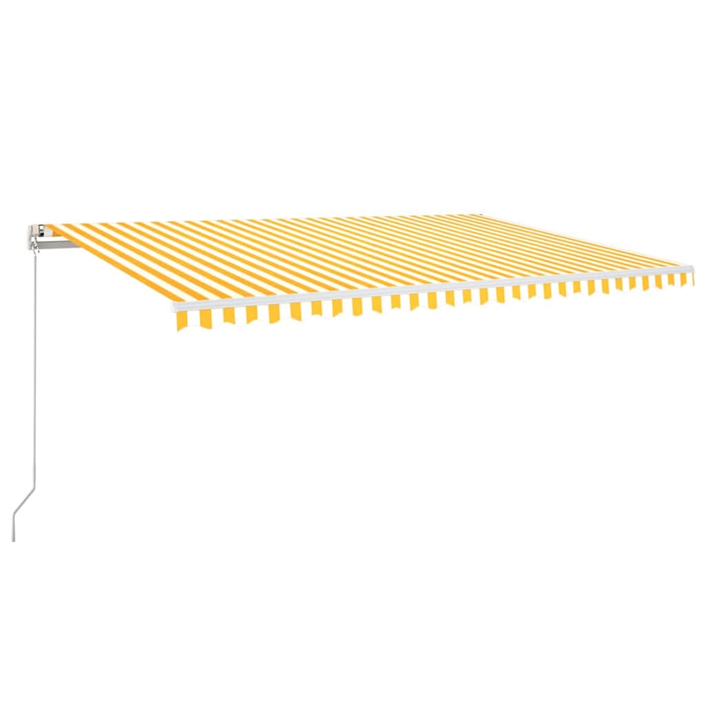 markise m. LED + vindsensor 500x300 cm automatisk gul og hvid
