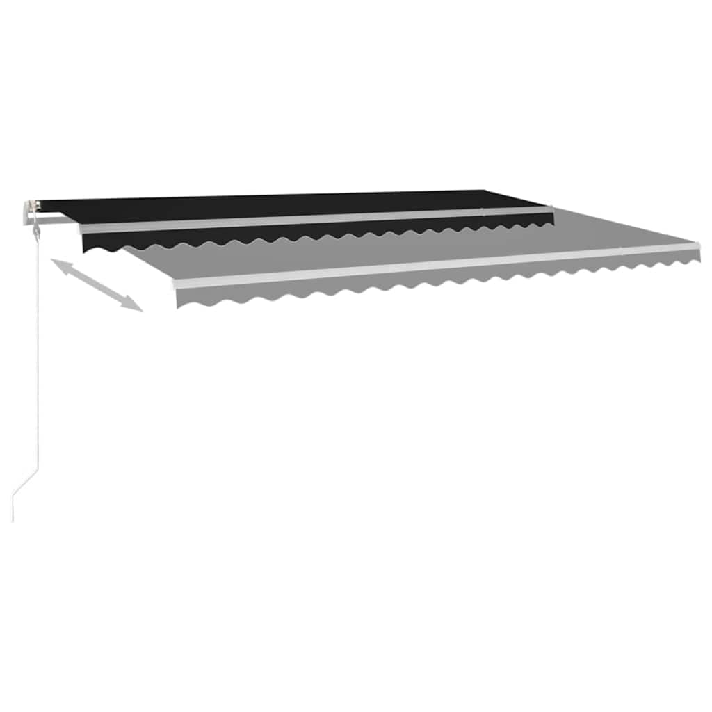 markise m. LED + vindsensor 500x300 cm automatisk antracitgrå
