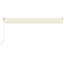 markise m. LED-lys 600x300 cm manuel betjening cremefarvet