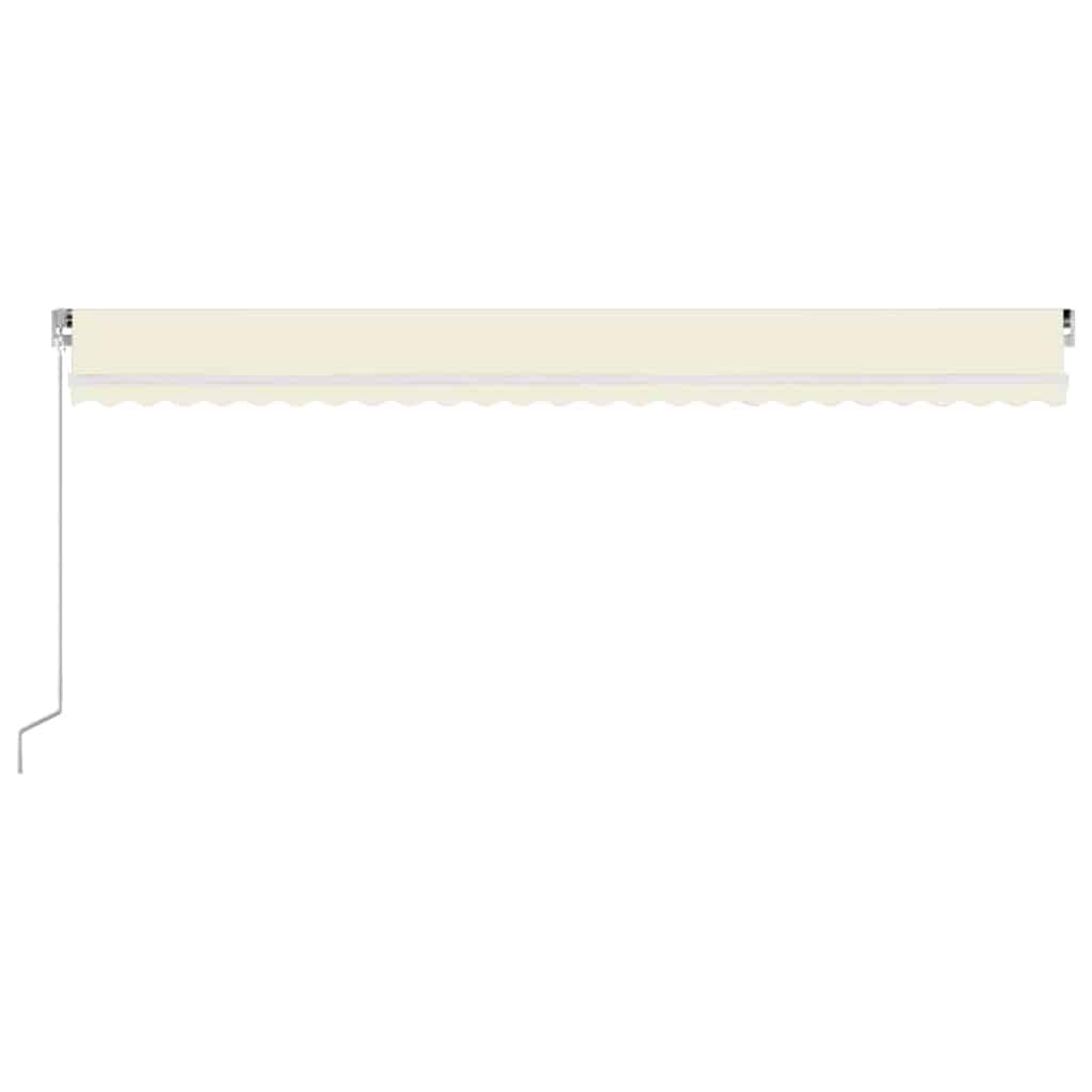 markise m. LED-lys 600x300 cm manuel betjening cremefarvet