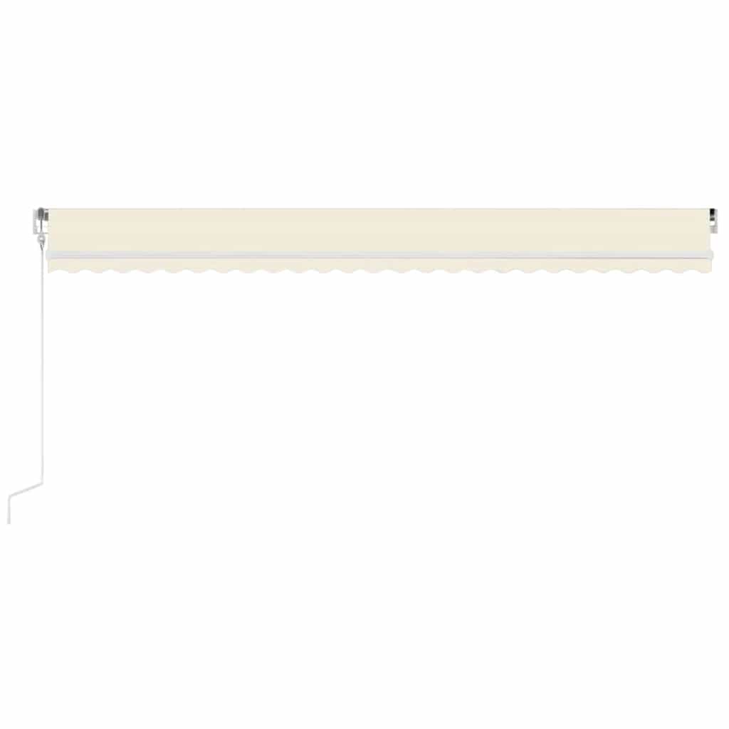 markise m. LED + vindsensor 600x300 cm automatisk cremefarvet