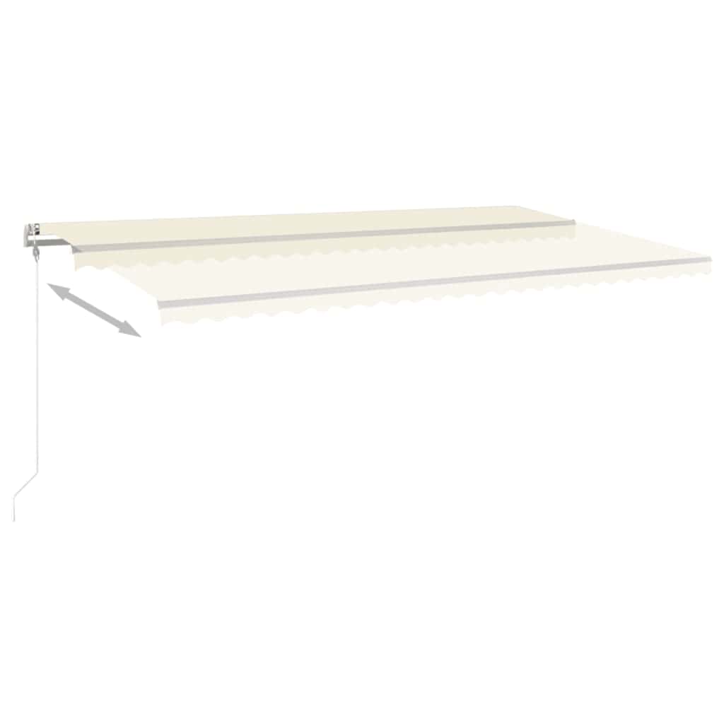 markise m. LED + vindsensor 600x300 cm automatisk cremefarvet