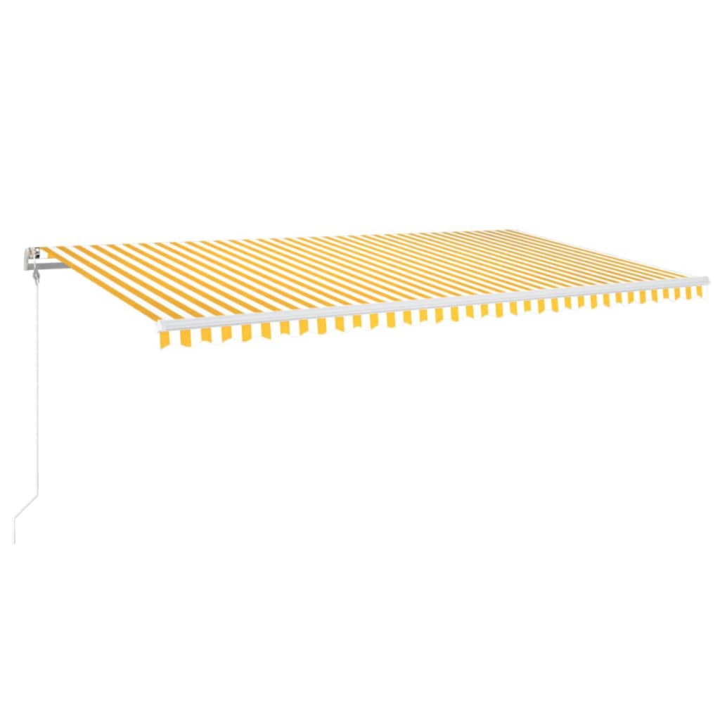 markise m. LED + vindsensor 600x300 cm automatisk gul/hvid
