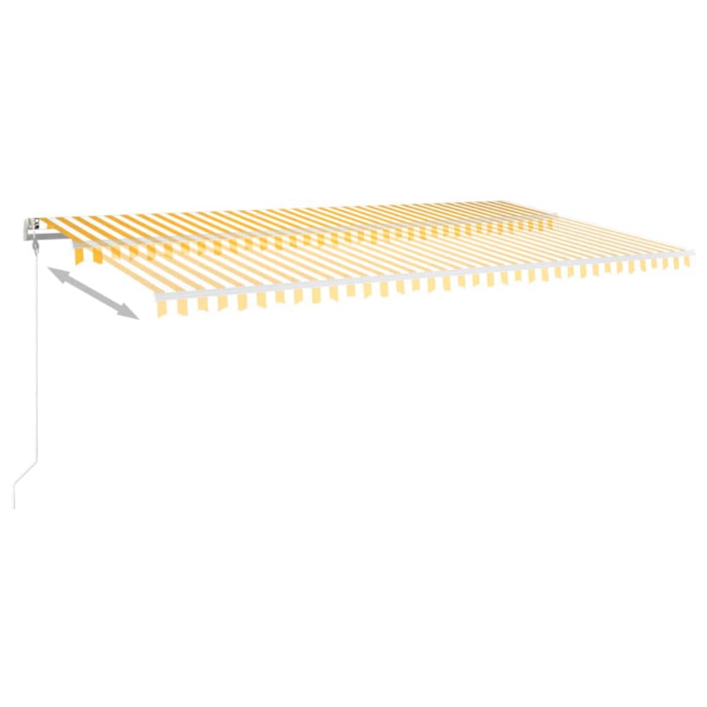 markise m. LED + vindsensor 600x300 cm automatisk gul/hvid